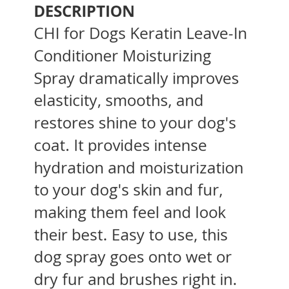 NEW* CHI* LEAVE IN MOISTURIZING CONDITIONER FOR DOGS🐕 - Picture 2 of 6